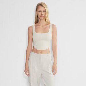 aritzia babaton sculpt knit bustier tank in dark red + dark green - size 2XS / 0